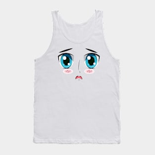 Cute, Kawaii Anime Girl Face Tank Top